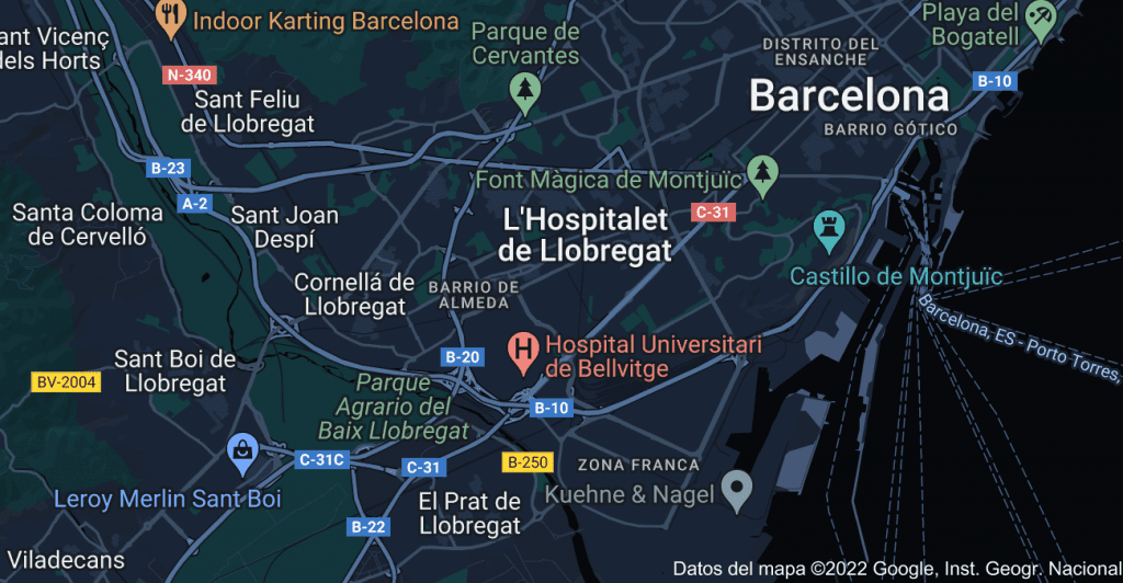 mapa de Hospitalet de Llobregat