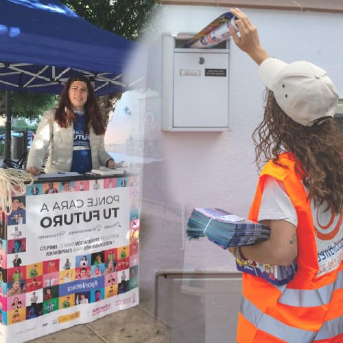 Buzoneo y reparto de folletos con azafatas Humanes de Madrid