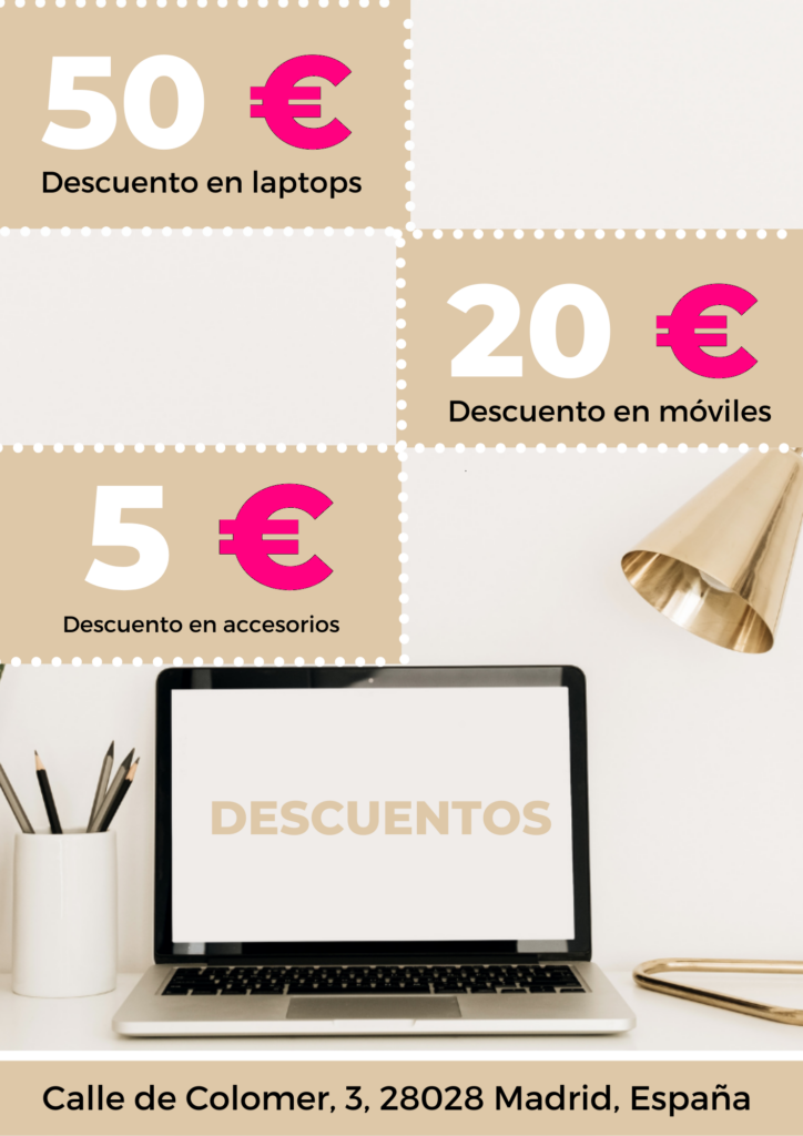 reparto de cupones de descuento para ventas en tu tienda de informática