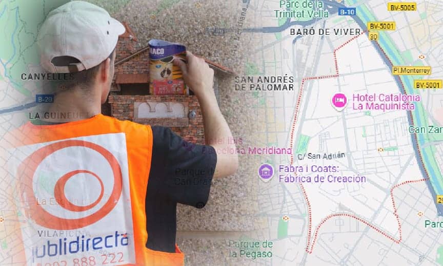 entrega de volantes en mano y buzoneo en El Bon Pastor, Barcelona