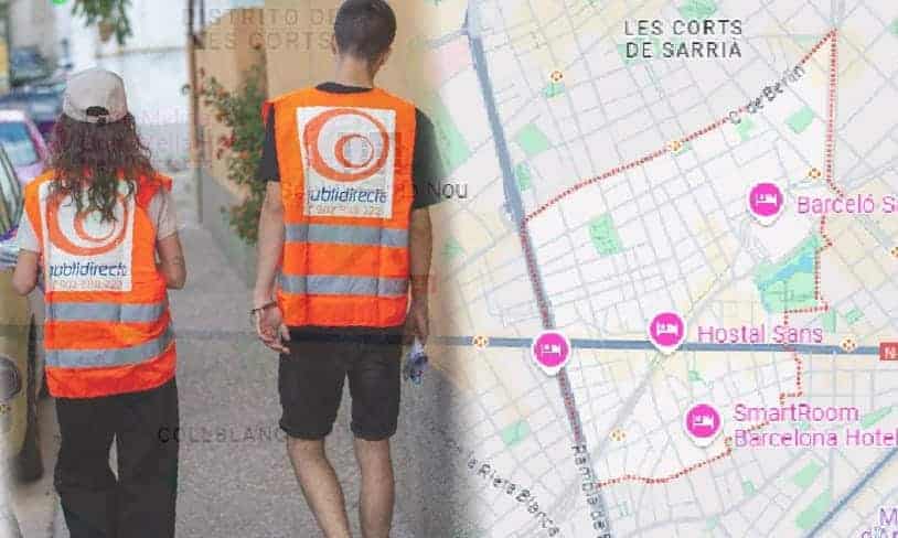 Distribución de flyers mediante buzoneo en Sants