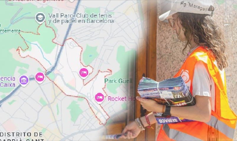 reaprto de flyers en mano en Vallcarca i els Penitents