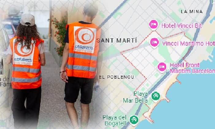 Reparto de flyers, catálogos, dípticos en Diagonal Mar i el Front Marítím del Poblenou