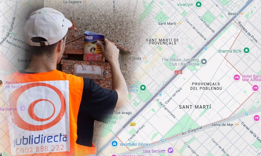 Reparto de folletos publicitarios en pisos y chalets de toda Provençals del Poblenou y Barcelona